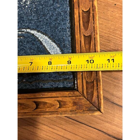 Carved Wood & Tile Trivet w/Bird & Ocean Decoe - Picture 4 of 6